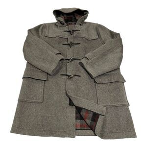 Vintage‎ Tartaneer Ladies Wool Duffle Coat Gloverall Horn Buttons Camel 48